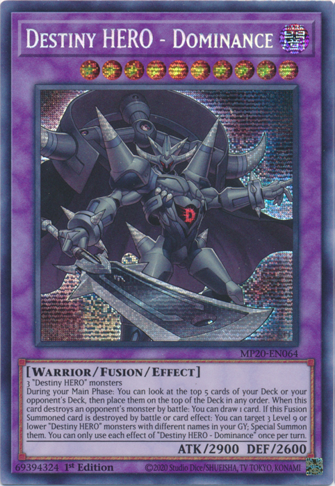 Destiny Hero - Dominance [MP20-EN064] Prismatic Secret Rare | The CG Realm