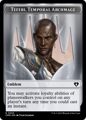 Clue // Emblem - Teferi, Temporal Archmage Double-Sided Token [Commander Masters Tokens] | The CG Realm