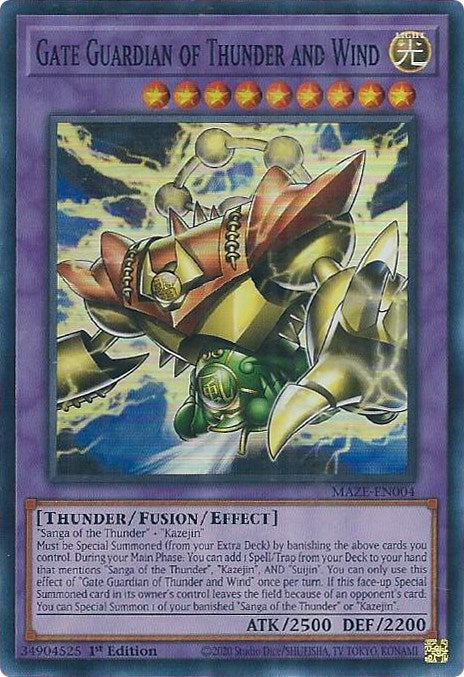 Gate Guardian of Thunder and Wind [MAZE-EN004] Super Rare | The CG Realm