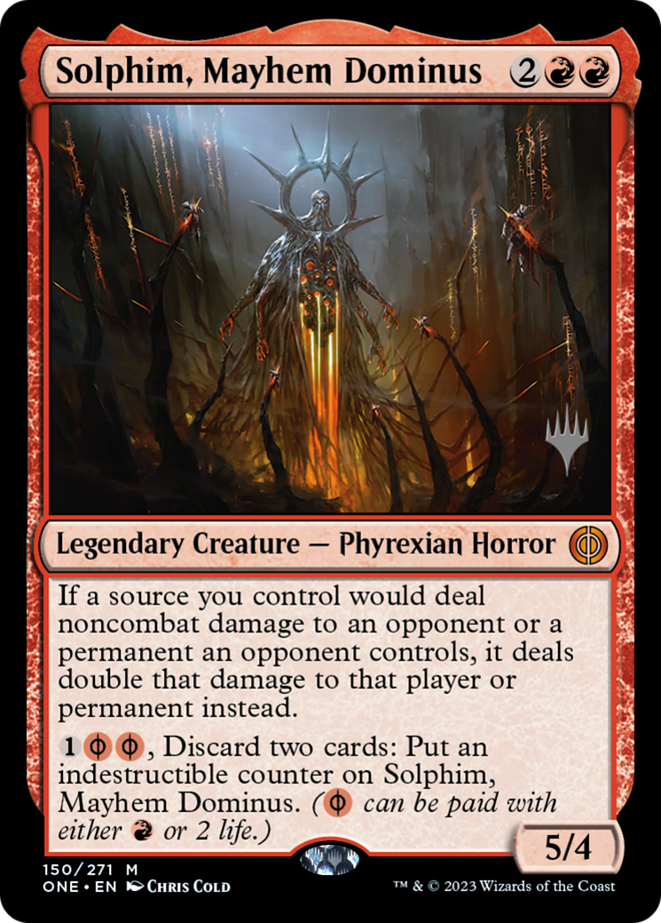Solphim, Mayhem Dominus (Promo Pack) [Phyrexia: All Will Be One Promos] | The CG Realm
