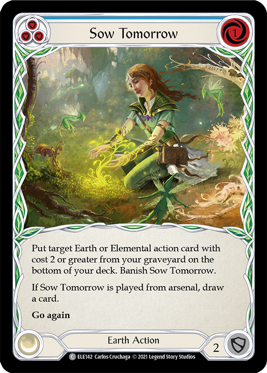 Sow Tomorrow (Blue) [ELE142] (Tales of Aria)  1st Edition Rainbow Foil | The CG Realm