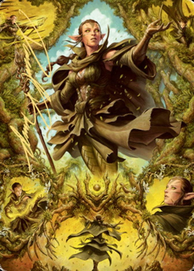 Nissa of Shadowed Boughs 2 Art Card (Gold-Stamped Signature) [Zendikar Rising Art Series] | The CG Realm