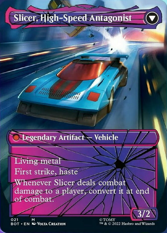 Slicer, Hired Muscle (Shattered Glass) (BOT-021) - Transformers: (shatteredglass, convertdfc) (Borderless)