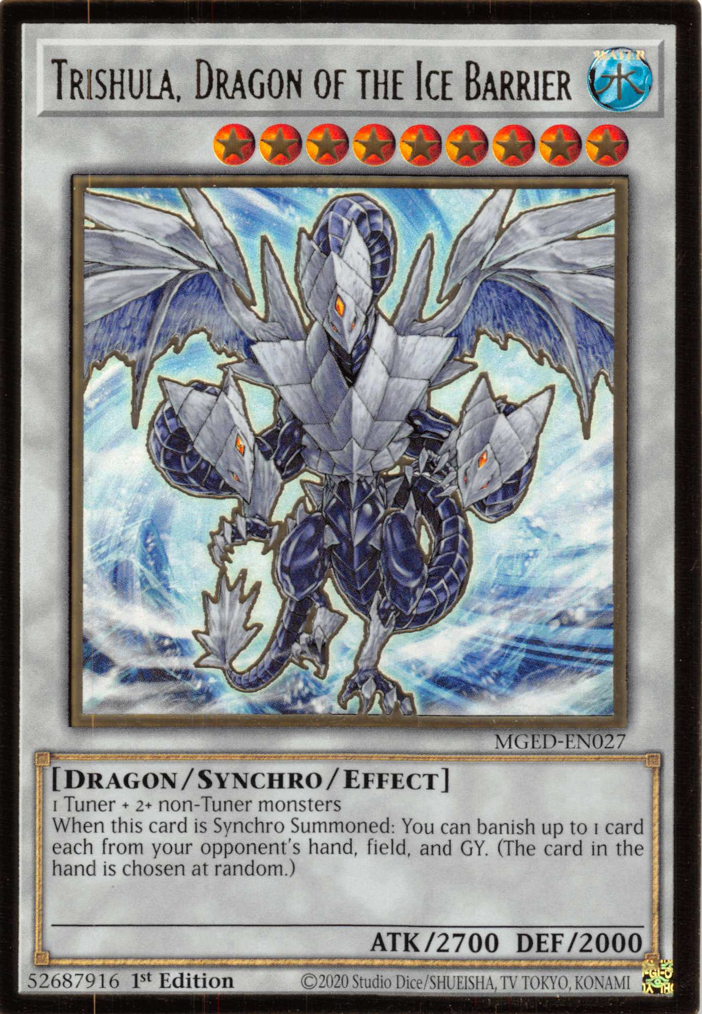Trishula, Dragon of the Ice Barrier [MGED-EN027] Gold Rare | The CG Realm