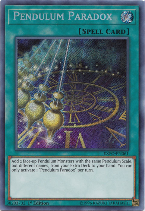 Pendulum Paradox [EXFO-EN061] Secret Rare | The CG Realm