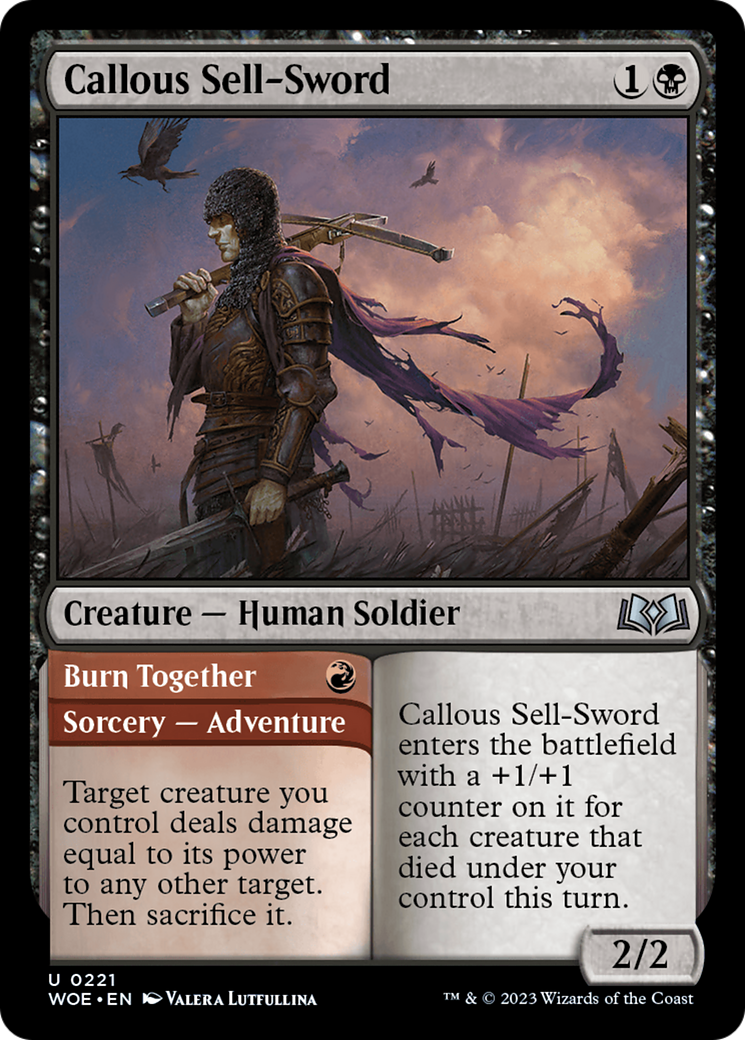 Callous Sell-Sword // Burn Together [Wilds of Eldraine] | The CG Realm