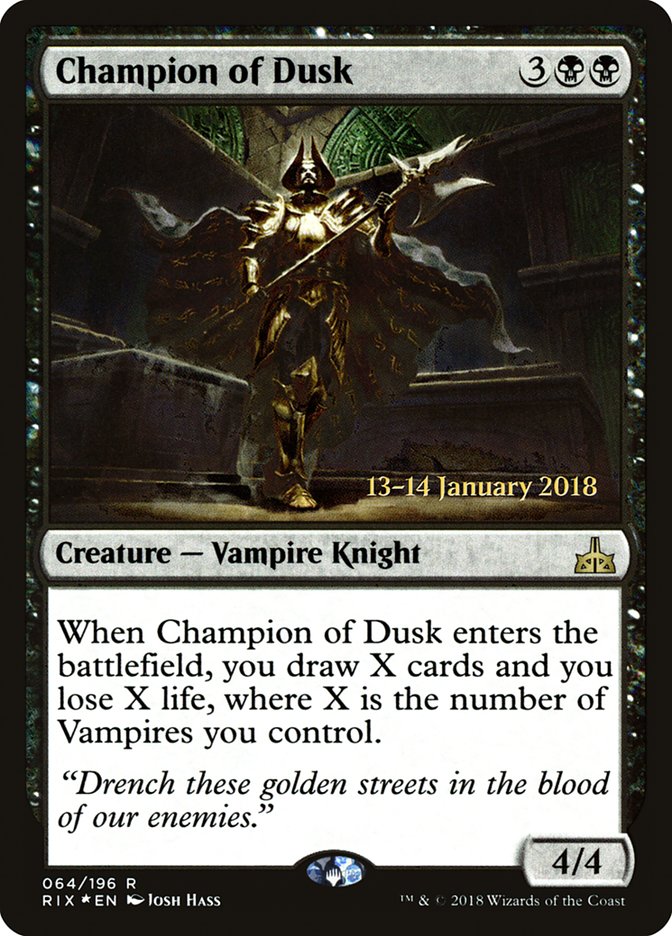 Champion of Dusk [Rivals of Ixalan Prerelease Promos] | The CG Realm