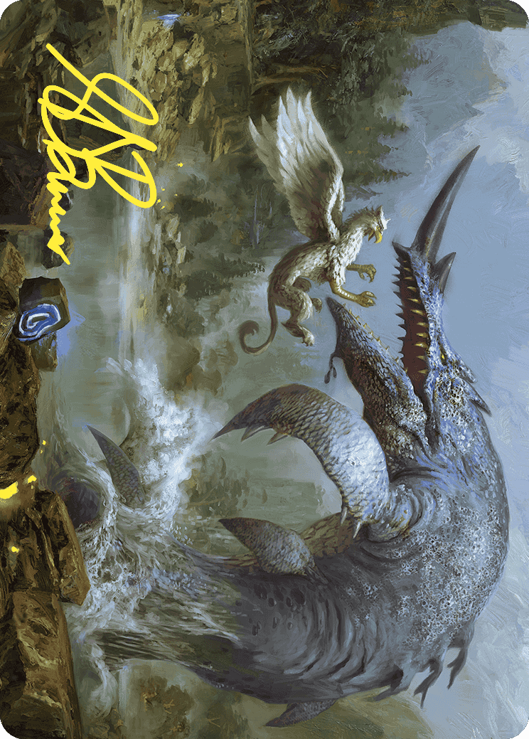 Horned Loch-Whale Art Card (Gold-Stamped Signature) [Wilds of Eldraine Art Series] | The CG Realm