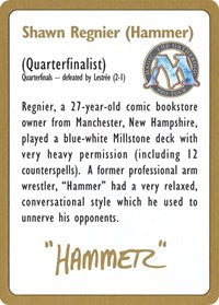 1996 Shawn "Hammer" Regnier Biography Card [World Championship Decks] | The CG Realm