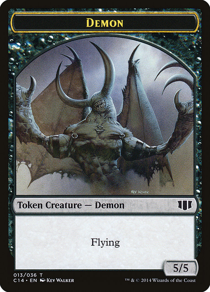 Demon (5/5) // Zombie (Black) Double-sided Token (C14-13 // 16) - Commander 2014 Tokens