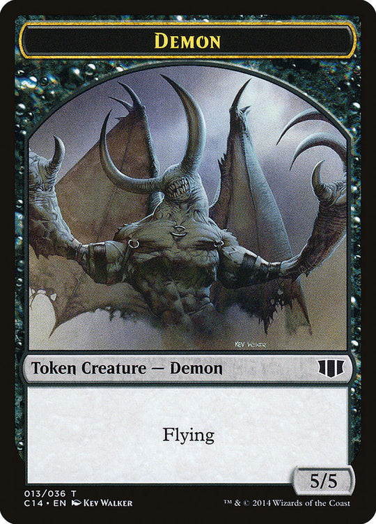 Demon (5/5) // Zombie (Black) Double-sided Token (C14-13 // 16) - Commander 2014 Tokens