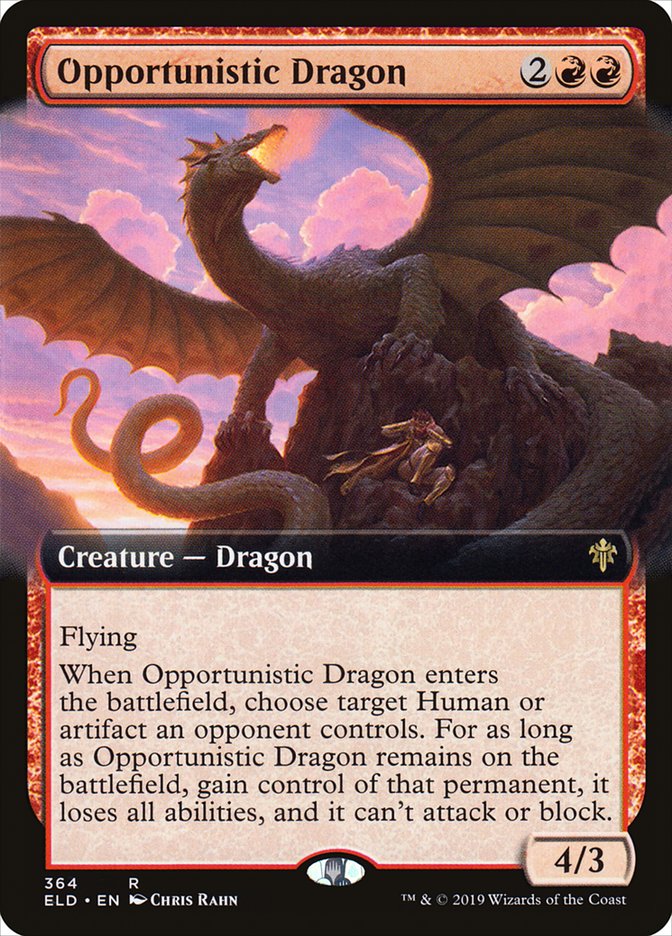 Opportunistic Dragon (Extended Art) [Throne of Eldraine] | The CG Realm