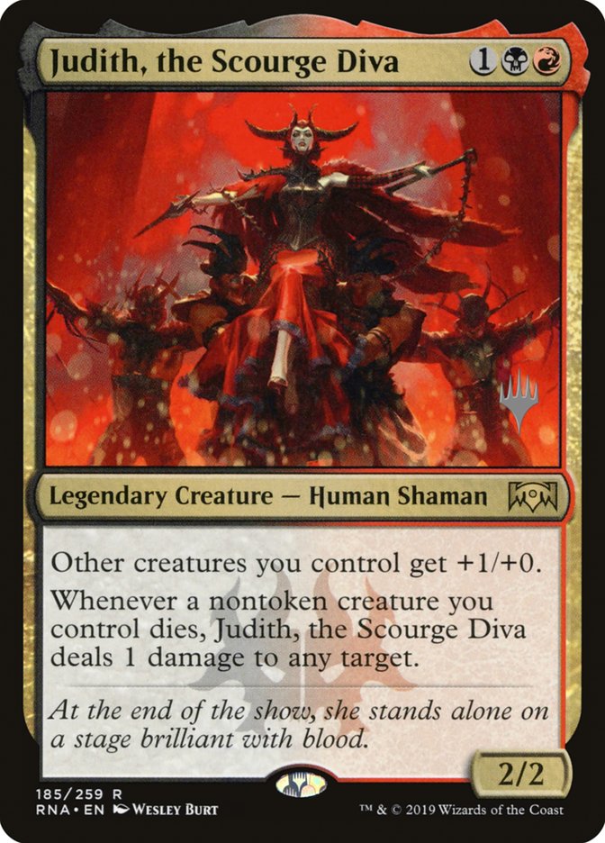 Judith, the Scourge Diva (Promo Pack) [Ravnica Allegiance Promos] | The CG Realm