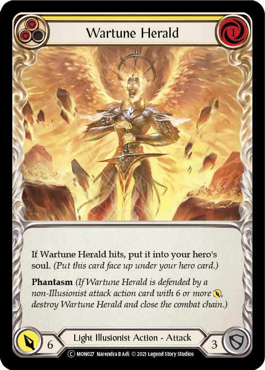 Wartune Herald (Yellow) [U-MON027-RF] (Monarch Unlimited)  Unlimited Rainbow Foil | The CG Realm