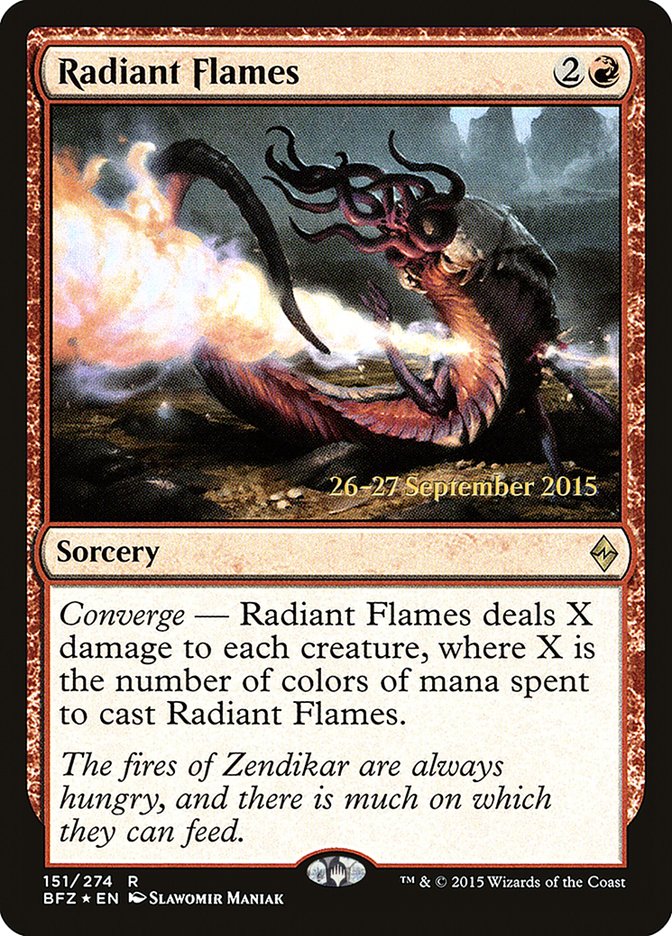 Radiant Flames [Battle for Zendikar Prerelease Promos] | The CG Realm