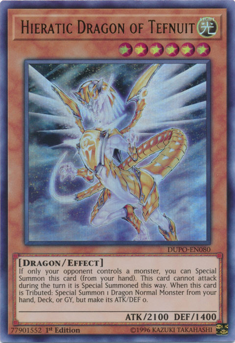 Hieratic Dragon of Tefnuit [DUPO-EN080] Ultra Rare | The CG Realm