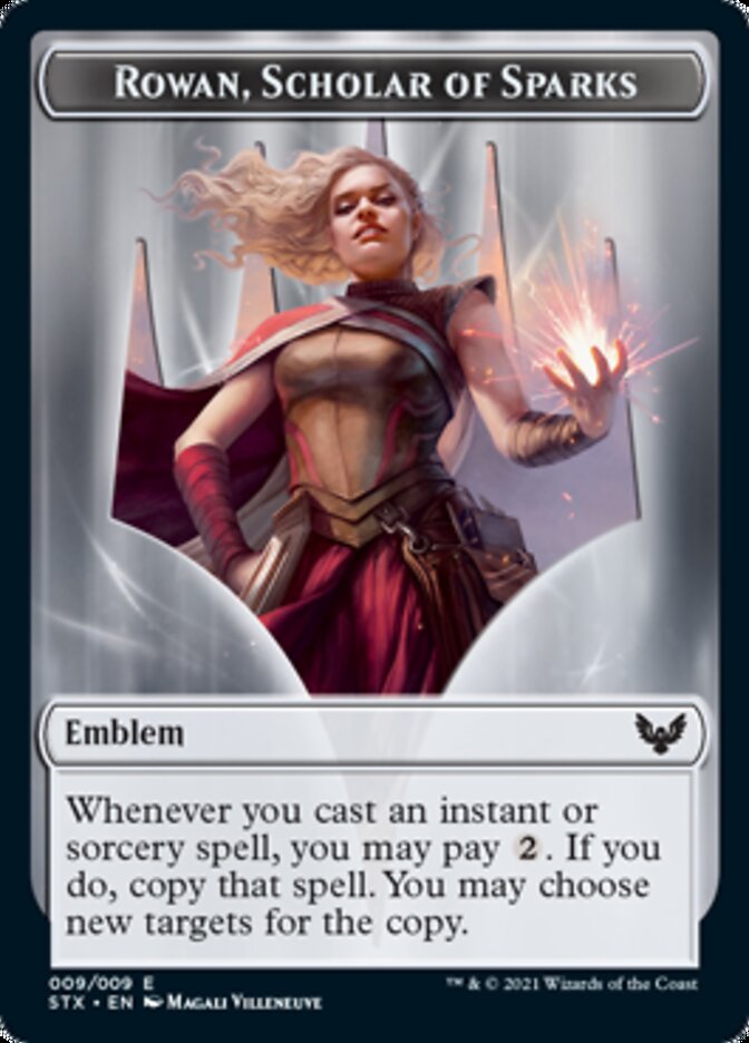 Fractal // Rowan, Scholar of Sparks Emblem Double-Sided Token [Strixhaven: School of Mages Tokens] | The CG Realm