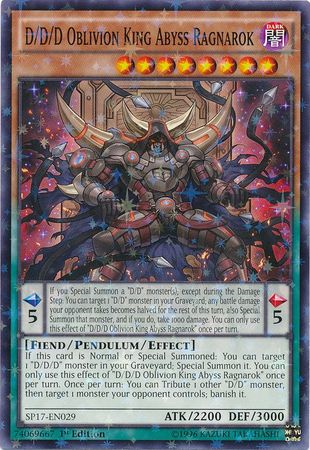 D/D/D Oblivion King Abyss Ragnarok [SP17-EN029] Starfoil Rare | The CG Realm