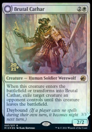 Brutal Cathar (PRE-07S) - Innistrad: Midnight Hunt Promos: (Double Faced Transform) Foil