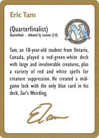 1996 Eric Tam Biography Card [World Championship Decks] | The CG Realm