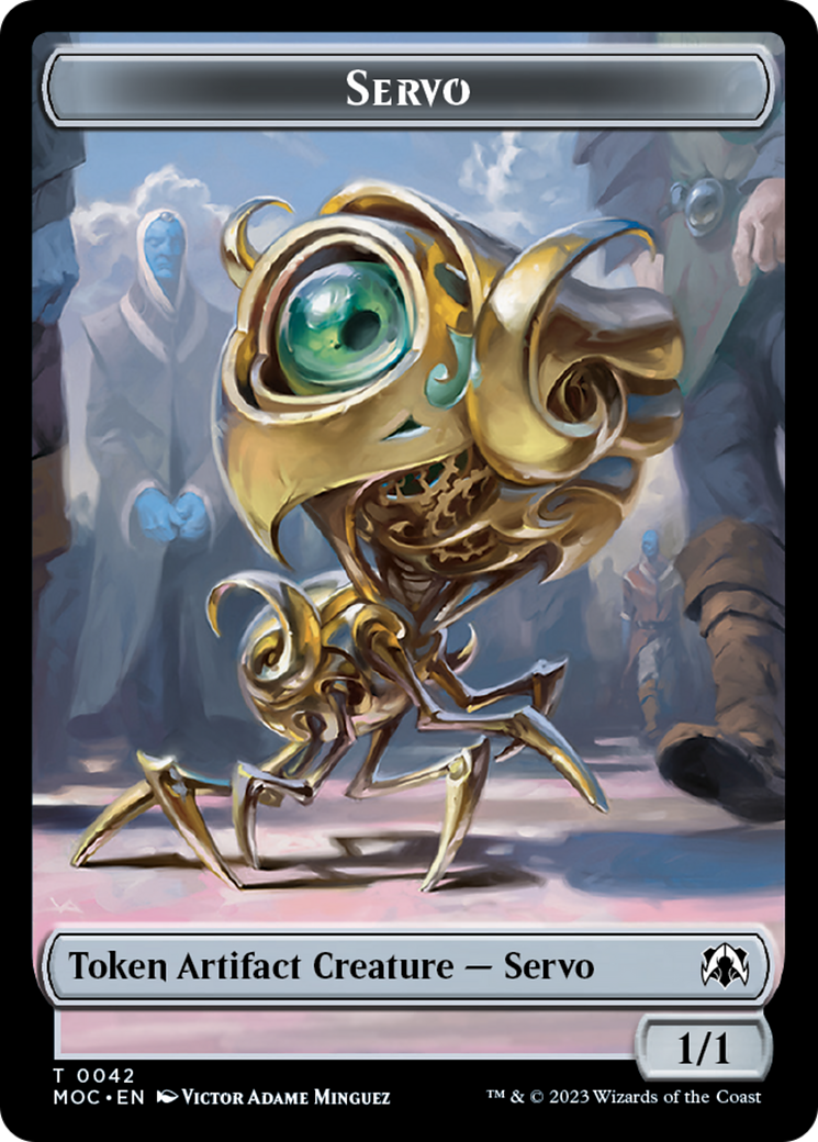 Feather // Servo Double-Sided Token [March of the Machine Commander Tokens] | The CG Realm