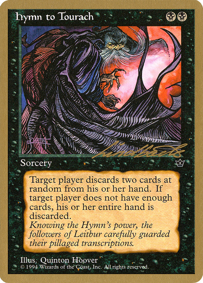 Hymn to Tourach (Cloak) (Leon Lindback) [Pro Tour Collector Set] | The CG Realm
