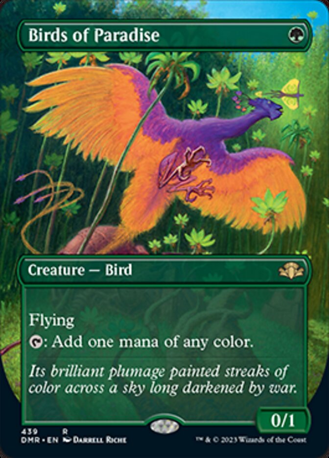 Birds of Paradise (Borderless Alternate Art) [Dominaria Remastered] | The CG Realm