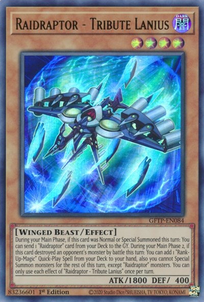 Raidraptor - Tribute Lanius [GFTP-EN084] Ultra Rare | The CG Realm