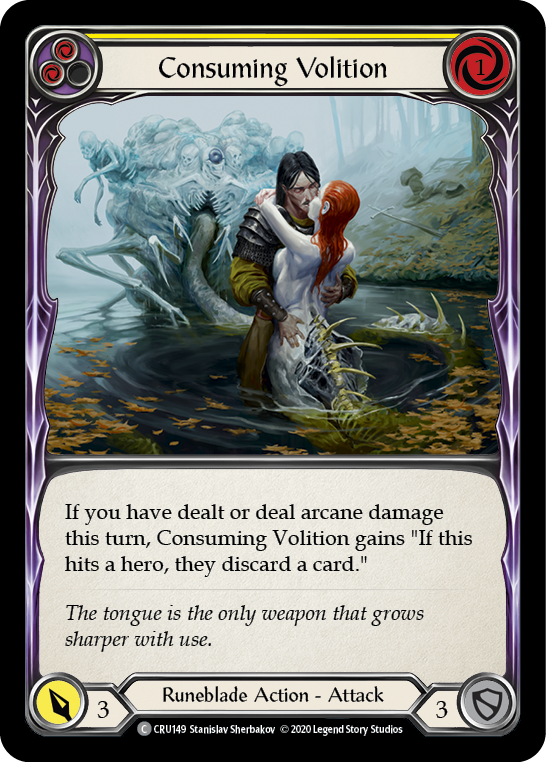 Consuming Volition (Yellow) [CRU149] (Crucible of War)  1st Edition Normal | The CG Realm
