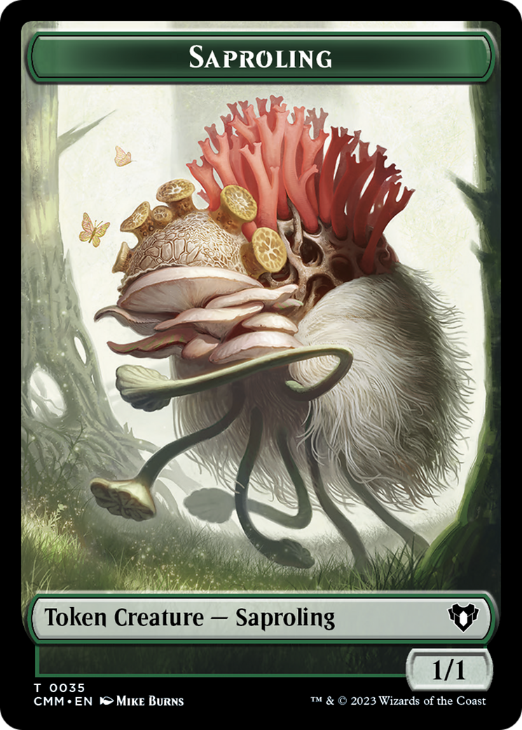 Saproling // Satyr Double-Sided Token [Commander Masters Tokens] | The CG Realm