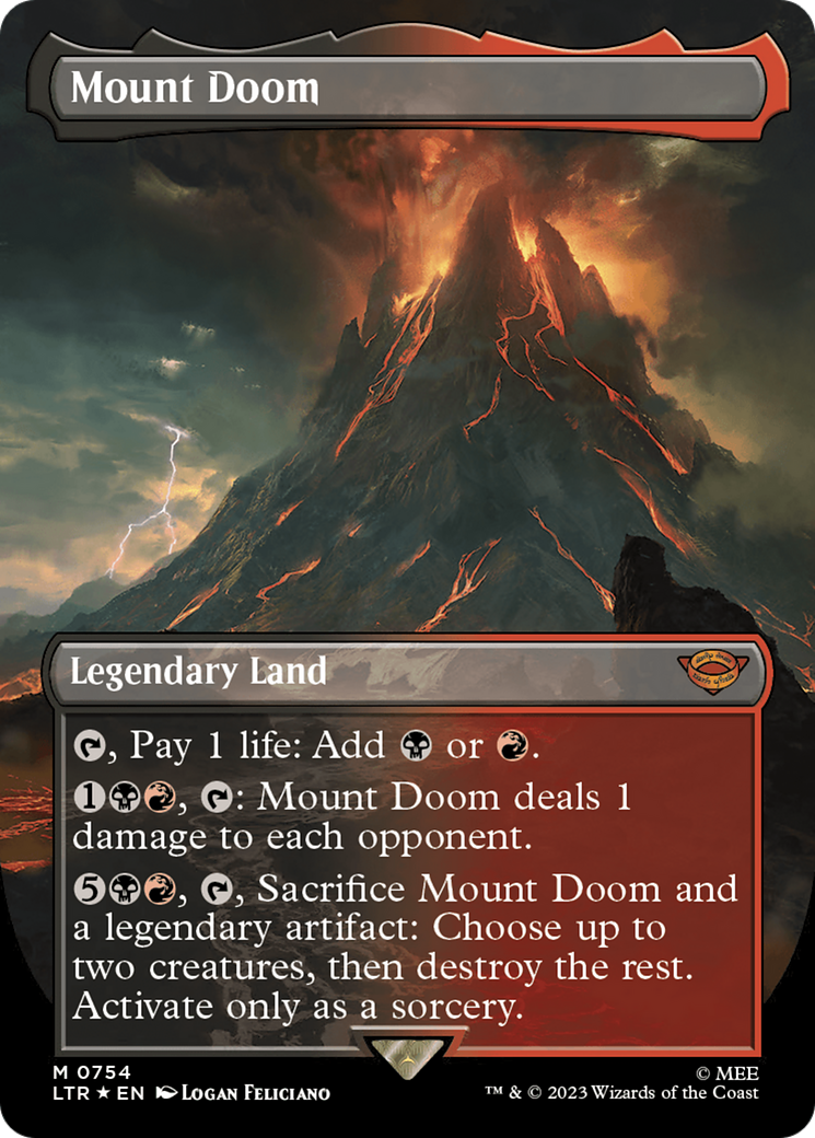 Mount Doom (Borderless) (Surge Foil) [The Lord of the Rings: Tales of Middle-Earth] | The CG Realm