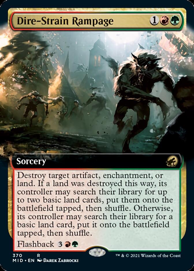 Dire-Strain Rampage (Extended Art) [Innistrad: Midnight Hunt] | The CG Realm