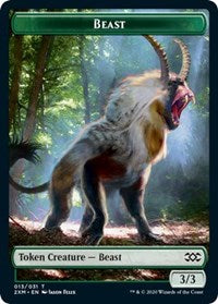 Beast // Soldier Double-Sided Token [Double Masters Tokens] | The CG Realm