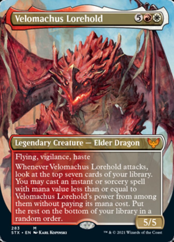 Velomachus Lorehold (Borderless Alternate Art) [Strixhaven: School of Mages] | The CG Realm