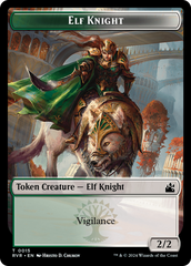 Elf Knight // Dragon Double-Sided Token [Ravnica Remastered Tokens] | The CG Realm