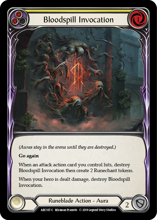 Bloodspill Invocation (Yellow) [ARC107-C] (Arcane Rising)  1st Edition Rainbow Foil | The CG Realm