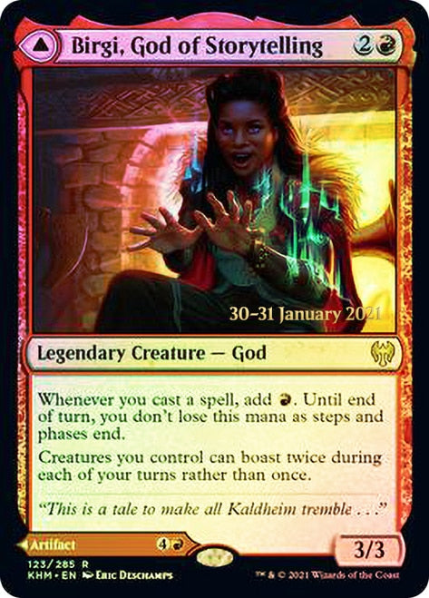 Birgi, God of Storytelling (PRE-123S) - Kaldheim Promos Foil