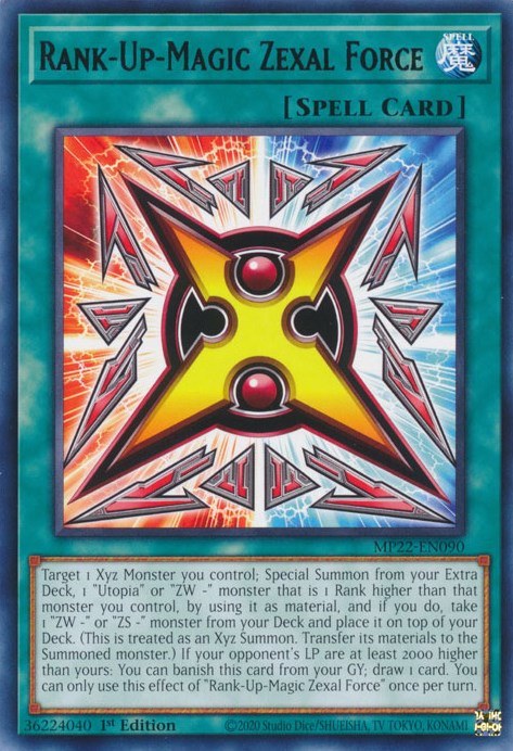 Rank-Up-Magic Zexal Force [MP22-EN090] Rare | The CG Realm