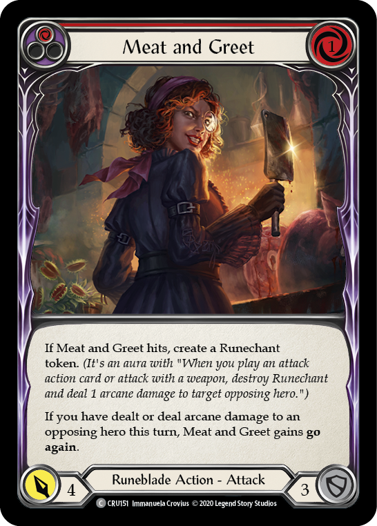 Meat and Greet (Red) [CRU151] (Crucible of War)  1st Edition Normal | The CG Realm