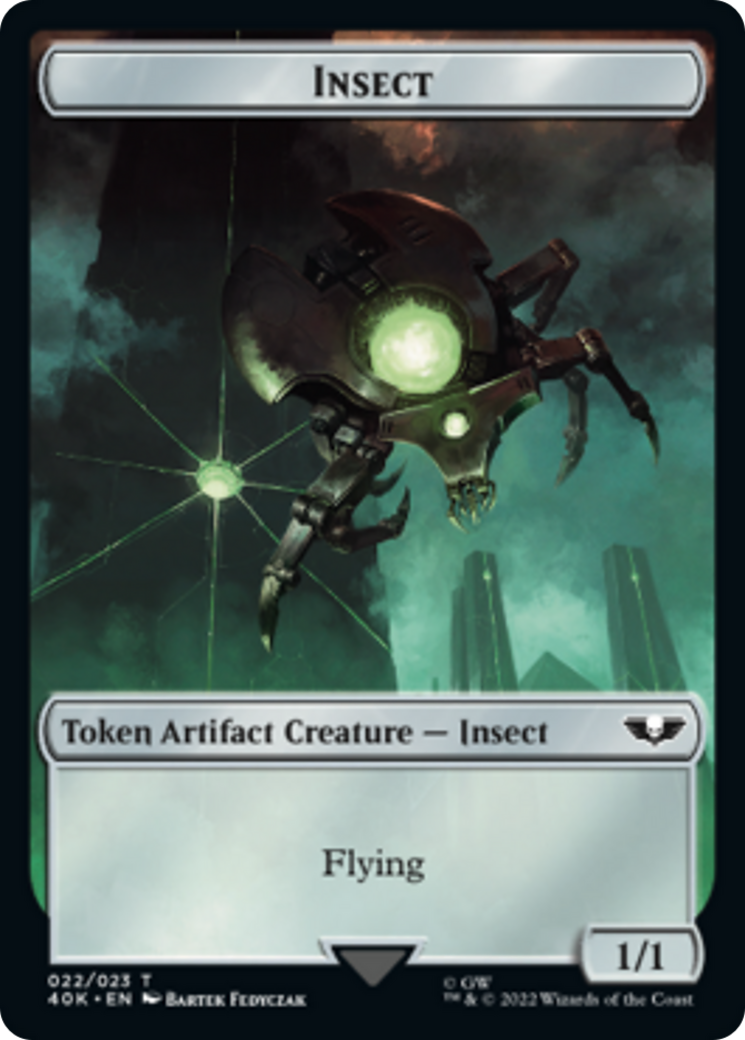 Necron Warrior // Insect Double-Sided (Surge Foil) [Warhammer 40,000 Tokens] | The CG Realm