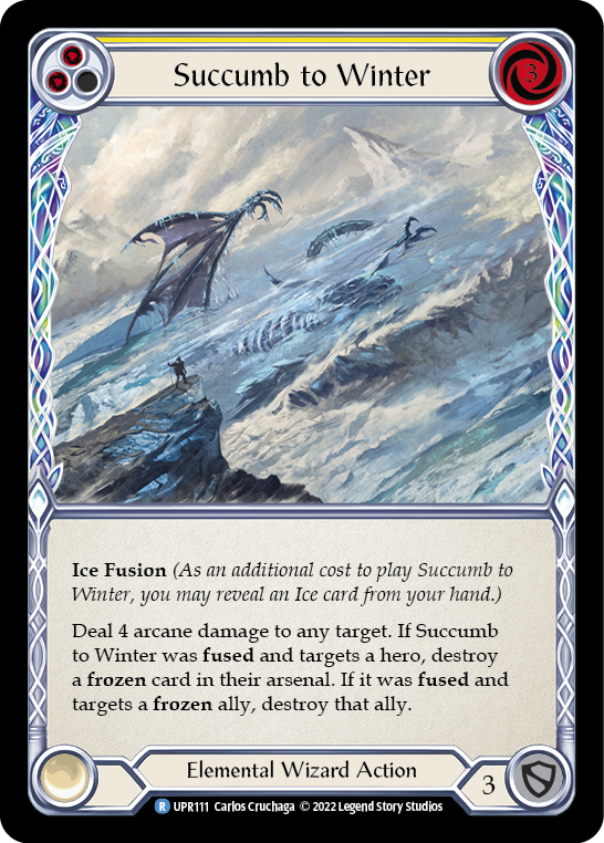 Succumb to Winter (Yellow) [UPR111] (Uprising)  Rainbow Foil | The CG Realm
