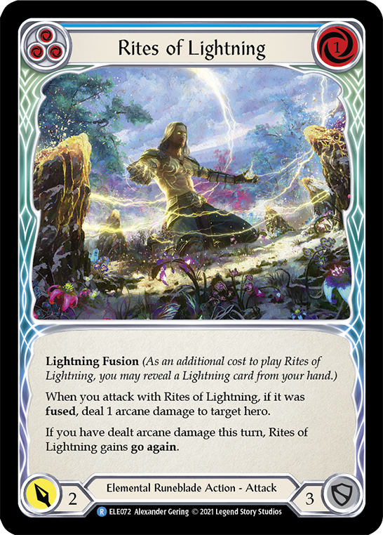 Rites of Lightning (Blue) [ELE072] (Tales of Aria)  1st Edition Rainbow Foil | The CG Realm