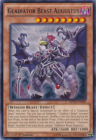 Gladiator Beast Augustus [MP15-EN020] Rare | The CG Realm