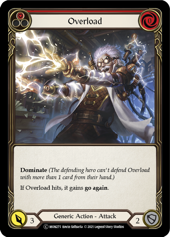 Overload (Red) [U-MON275-RF] (Monarch Unlimited)  Unlimited Rainbow Foil | The CG Realm