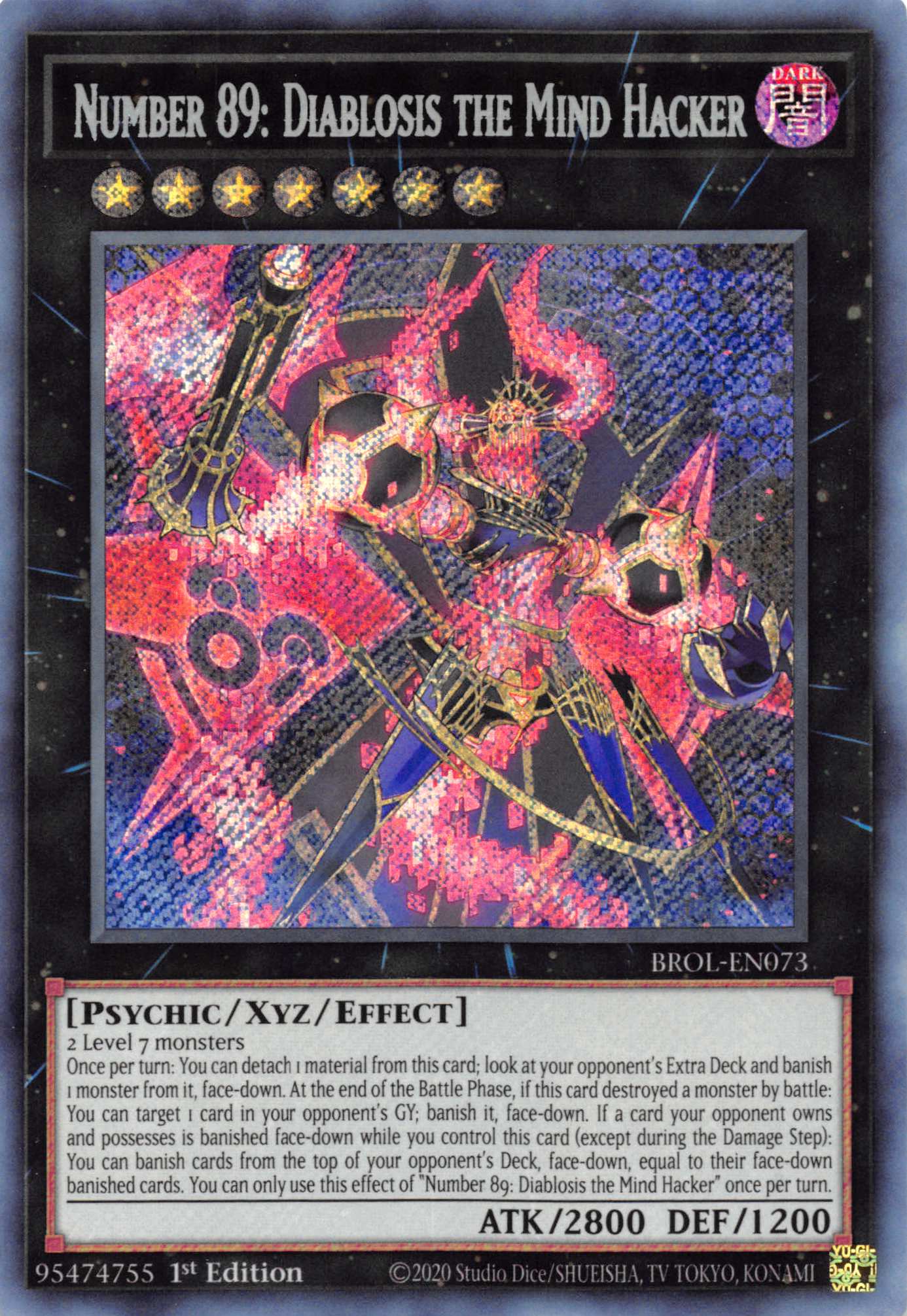 Number 89: Diablosis the Mind Hacker [BROL-EN073] Secret Rare | The CG Realm