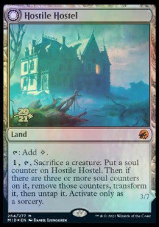 Hostile Hostel (PRE-264S) - Innistrad: Midnight Hunt Promos: (Double Faced Transform) Foil