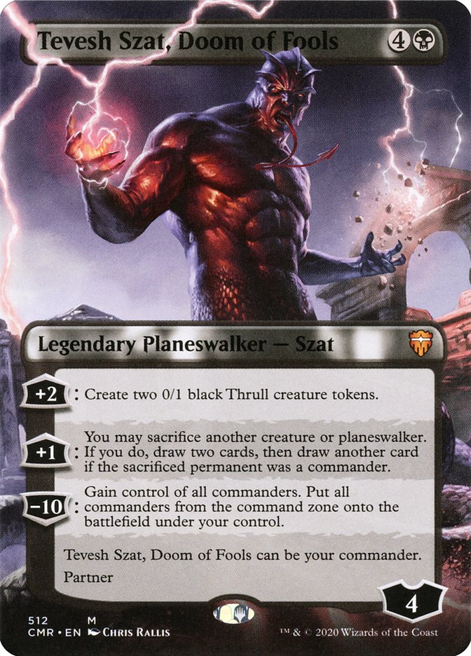 Tevesh Szat, Doom of Fools (Borderless) [Commander Legends] | The CG Realm