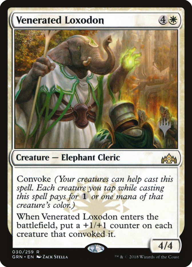 Venerated Loxodon (Promo Pack) [Guilds of Ravnica Promos] | The CG Realm