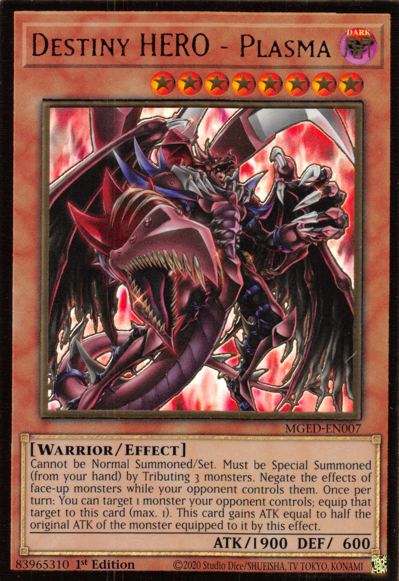Destiny HERO - Plasma (Alternate Art) [MGED-EN007] Gold Rare | The CG Realm