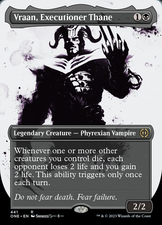 Vraan, Executioner Thane (Borderless Ichor Step-and-Compleat Foil) [Phyrexia: All Will Be One] | The CG Realm